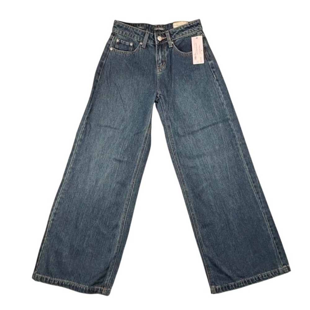 Wild Fable Dark Wash Wide Leg Jeans Womens 00 31L Rigid Denim Mid Rise Baggy Y2K